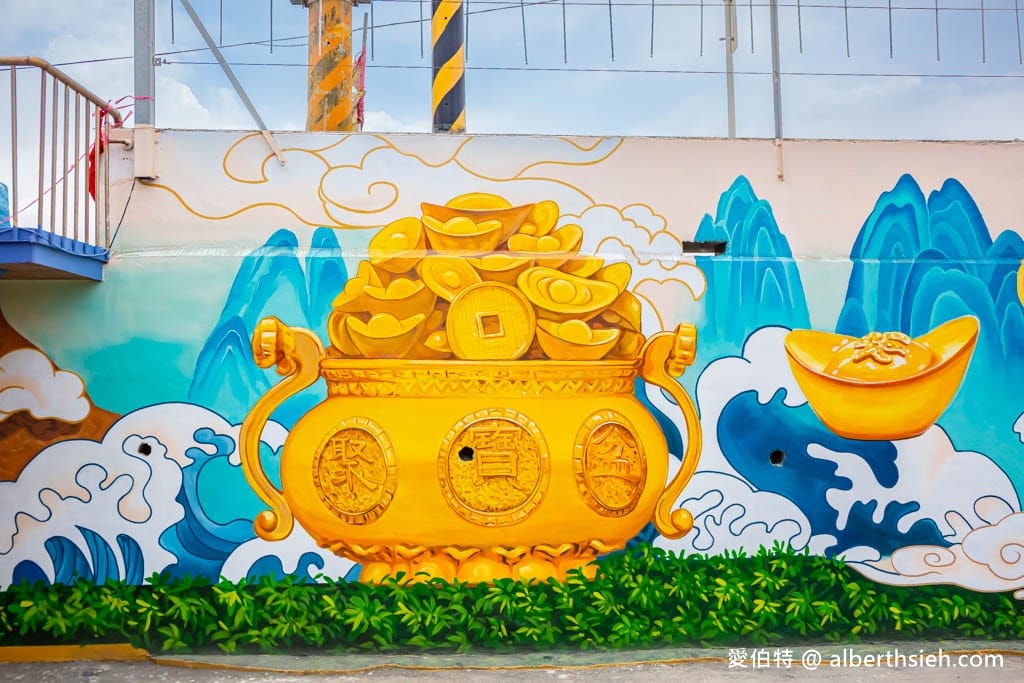 桃園蘆竹海福宮（全台最Q版的土地公3D互動彩繪牆，求招財金雞母）