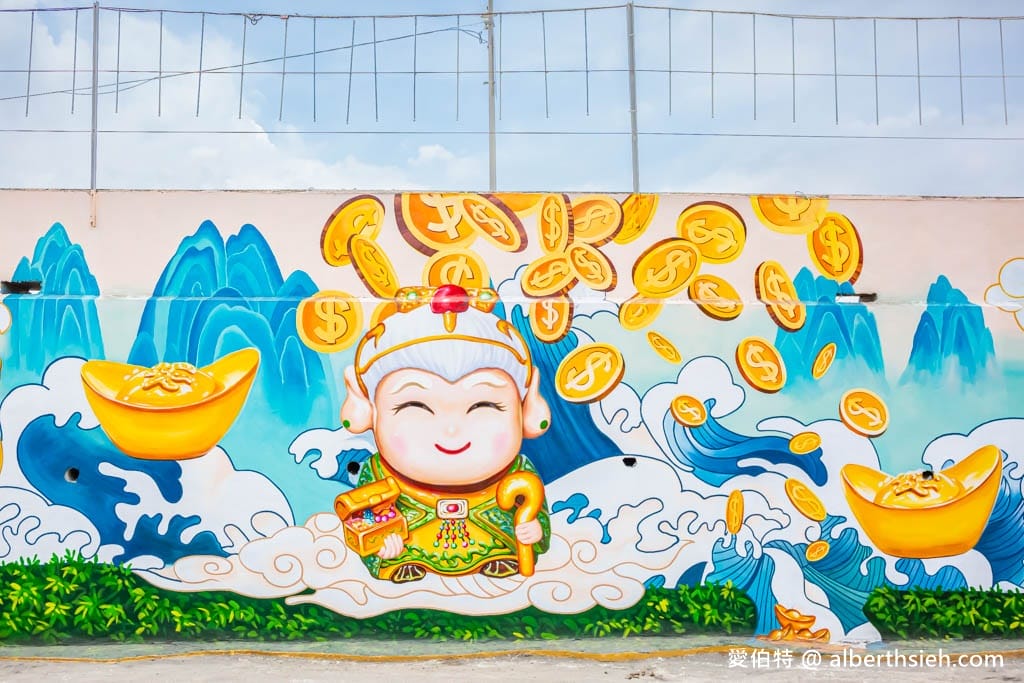 桃園蘆竹海福宮（全台最Q版的土地公3D互動彩繪牆，求招財金雞母）