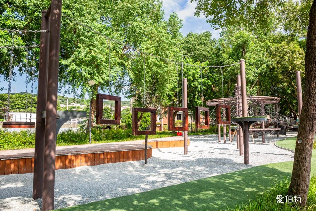 桃園親子景點｜南崁溪第一河濱公園，跳跳雲彈跳床、森林挑戰區
