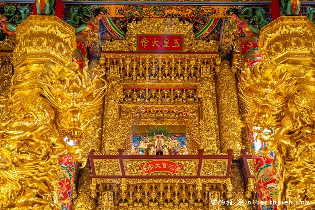 桃園大園仁壽宮｜供奉感天大帝藥師佛求藥籤，高30米九龍通天柱