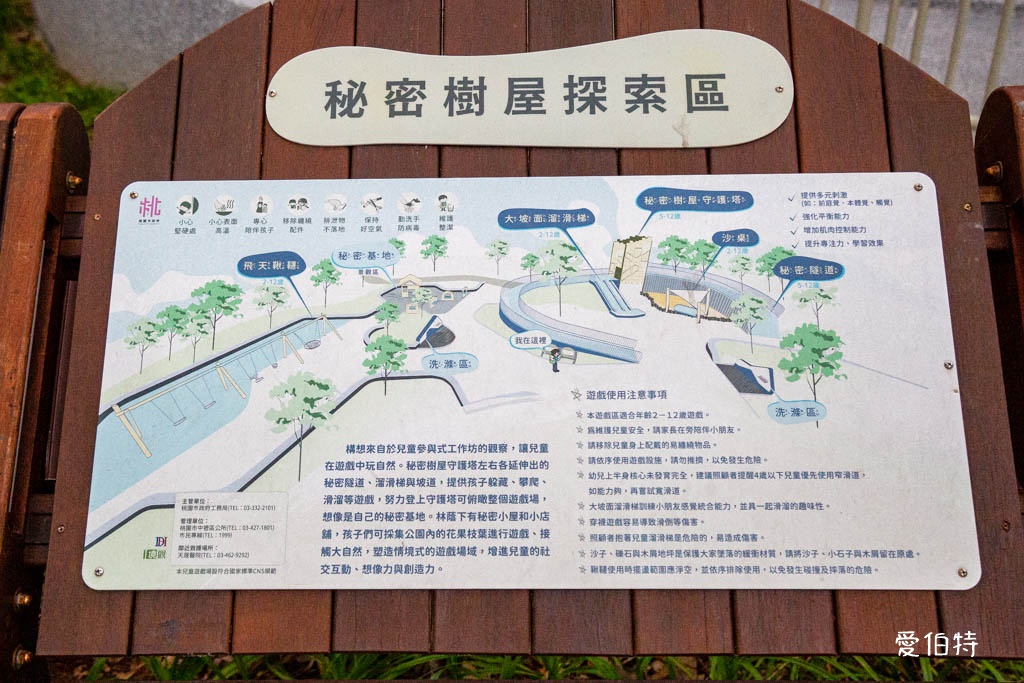 桃園中壢夜市光明公園|共融式遊戲場,跑酷蹦床、樹屋沙坑、戲水 @愛伯特
