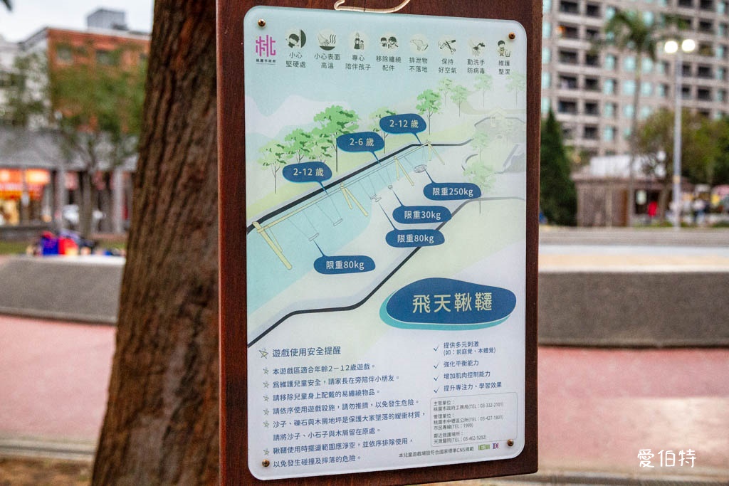 桃園中壢夜市光明公園|共融式遊戲場,跑酷蹦床、樹屋沙坑、戲水 @愛伯特