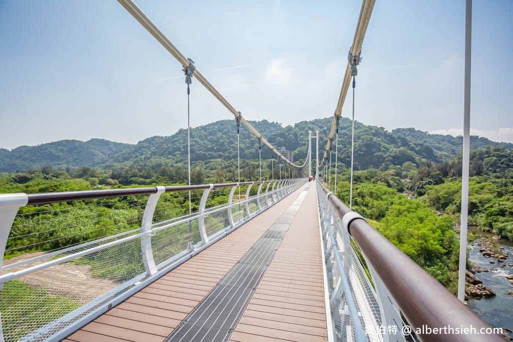 桃園大溪中庄吊橋/七張福德宮｜全台最長懸索式吊橋，串聯山豬湖