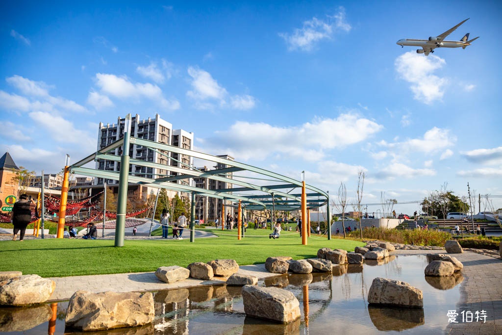 華興池生態埤塘公園|桃園大園親子散步看夕陽與飛機的免費景點 @愛伯特
