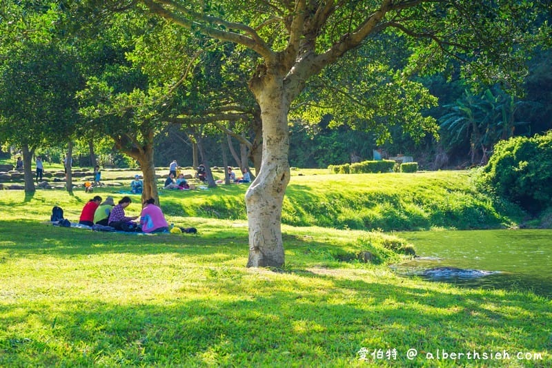 龍潭三坑自然生態公園｜桃園親子景點推薦，大草坪、免費戲水河道