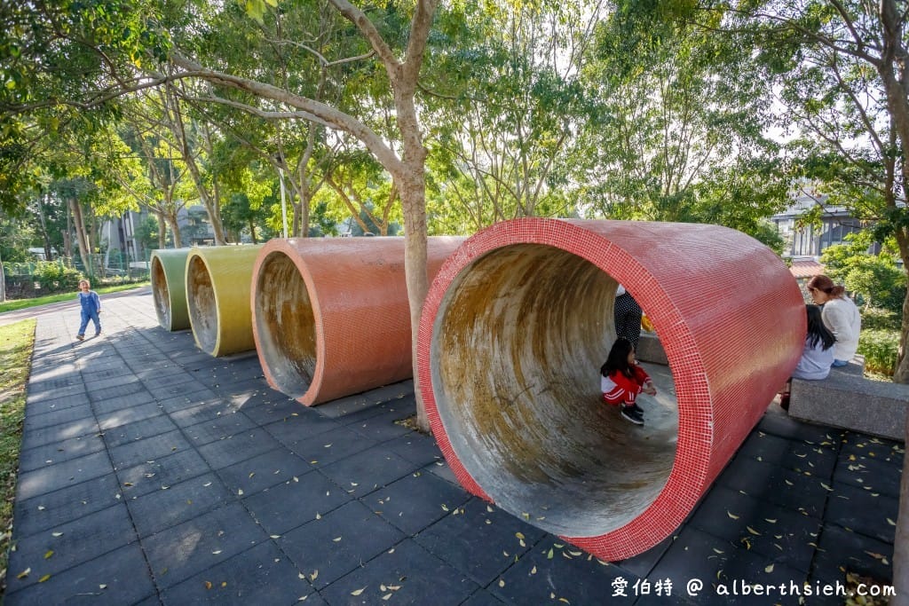 老街溪河川教育中心｜桃園中壢親子免費景點，溜滑梯、環境教育