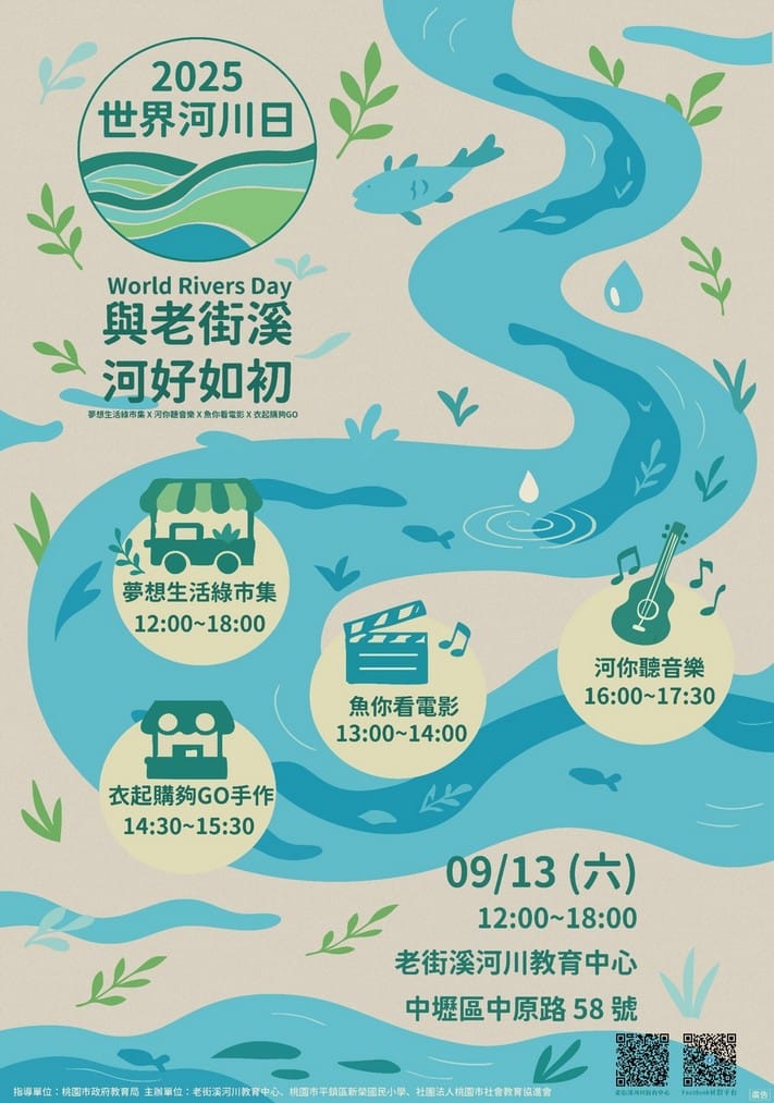 老街溪河川教育中心｜桃園中壢親子免費景點，溜滑梯、環境教育