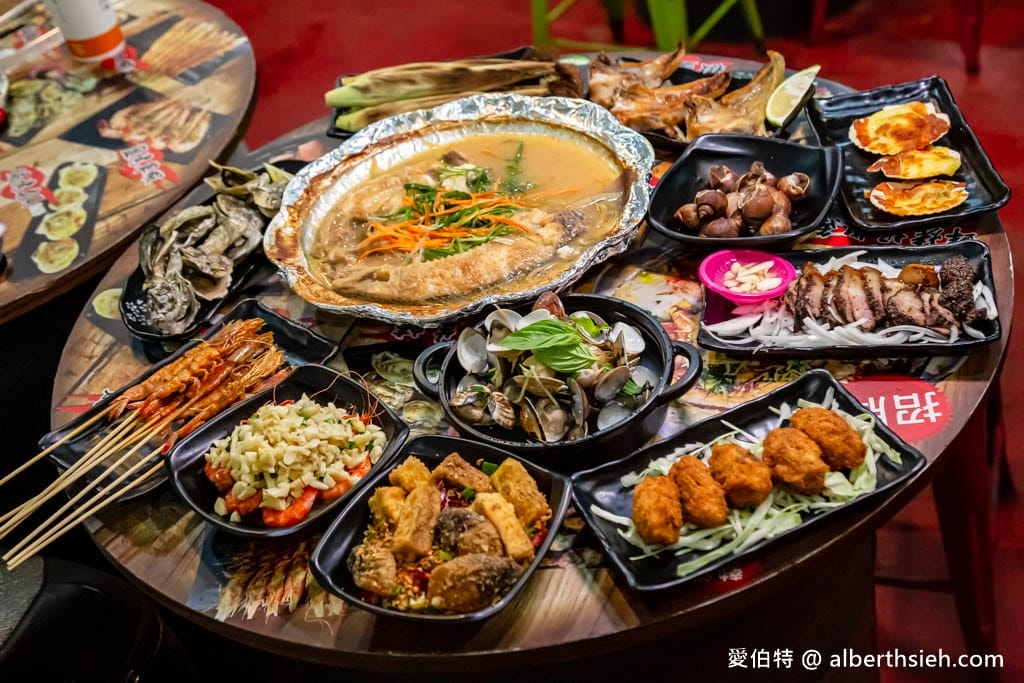 花現烤物胡椒魚海鮮燒烤桃園夜市｜無土味肉質鮮甜，胡椒魚必點