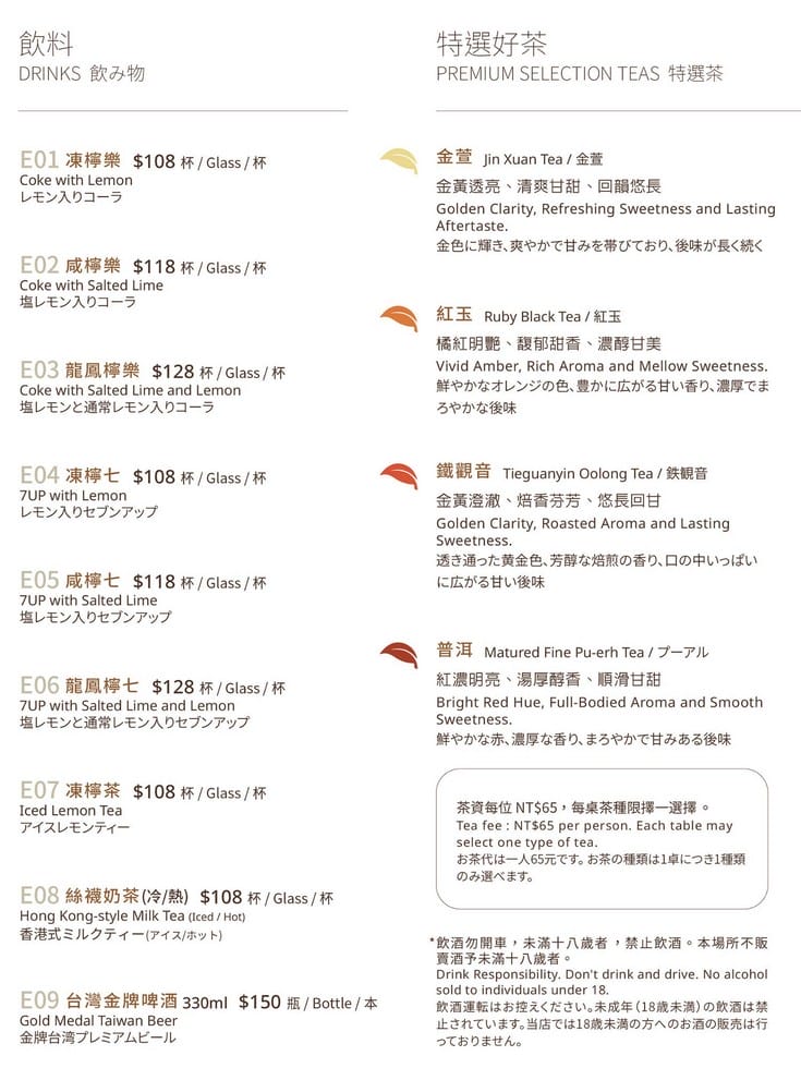 華漾DIM SUM環球桃園A8店｜林口美食推薦，港式點心菜單