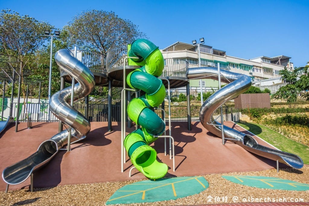 鶯歌永吉公園｜新北親子景點，炮仗花隧道搭配傑克與魔豆