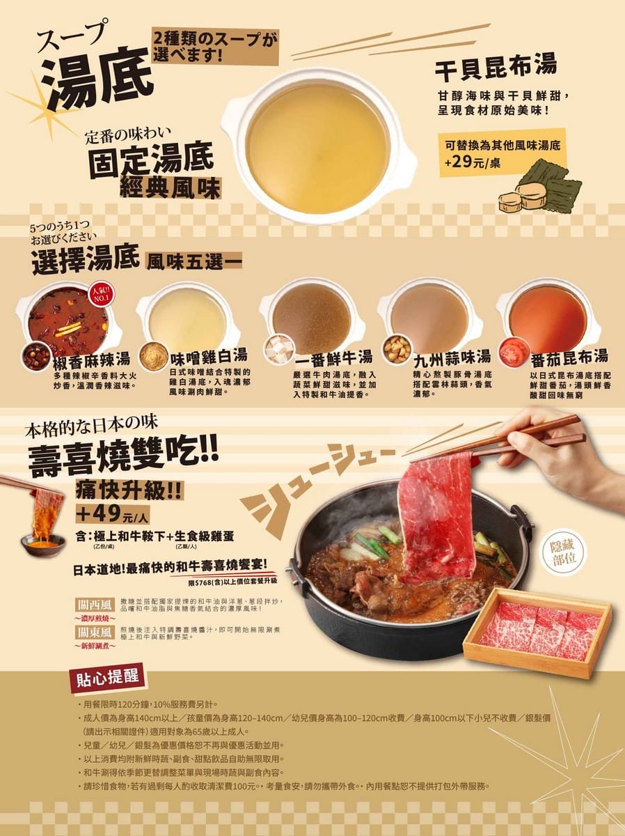 桃園火鍋吃到飽推薦｜和牛涮同德店，858澳洲和牛、炙燒壽司鯛魚燒
