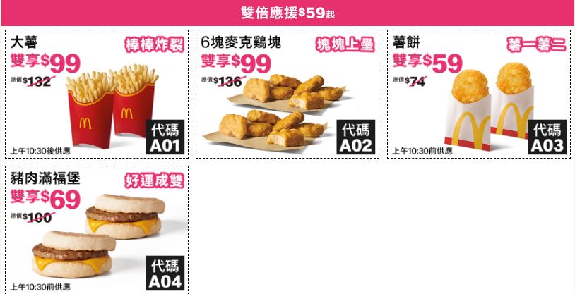 麥當勞優惠券2026|大薯雞塊雙倍應援,咖啡買1送1 @愛伯特