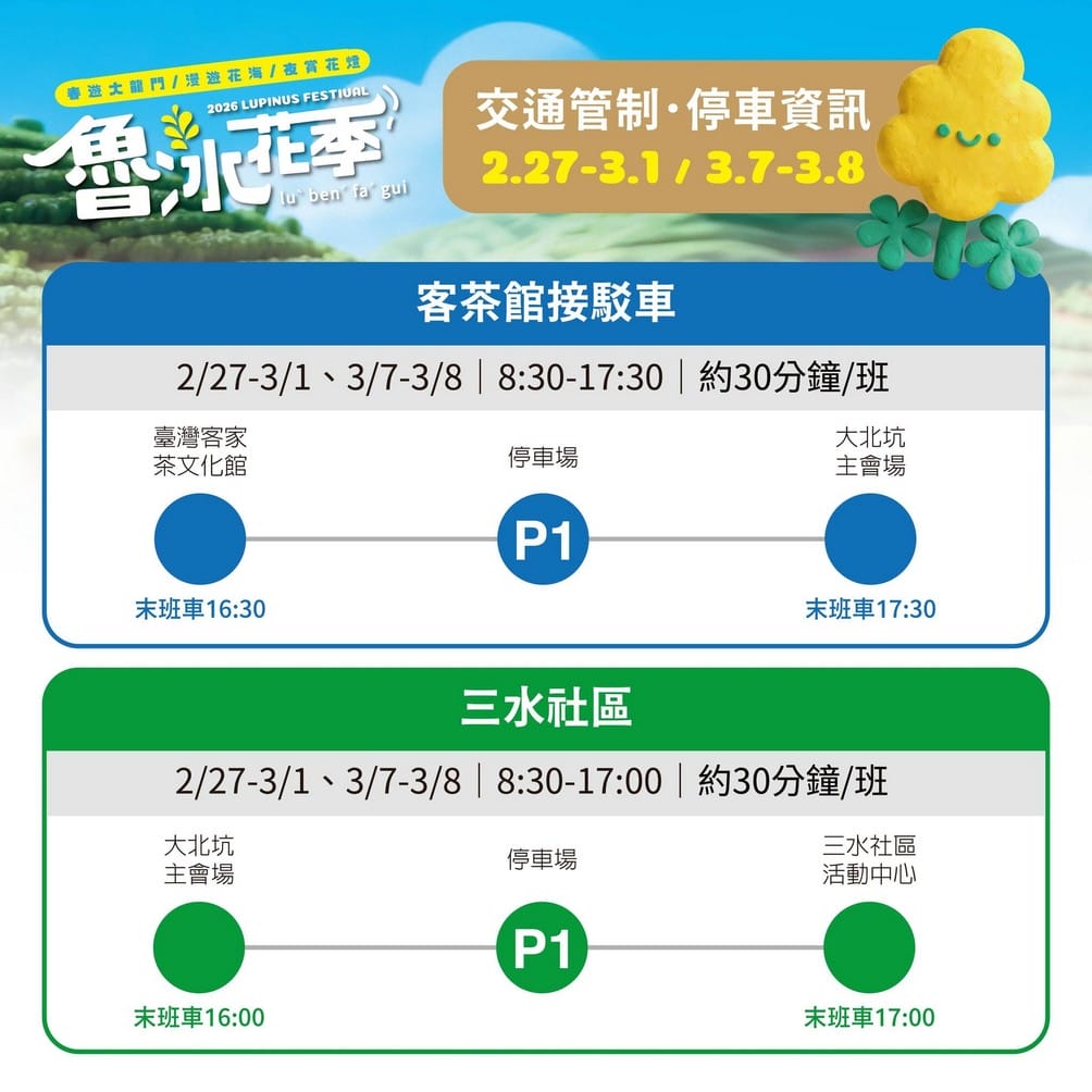 2025桃園魯冰花｜龍潭大北坑怎麼去？接駁車，美食，景點
