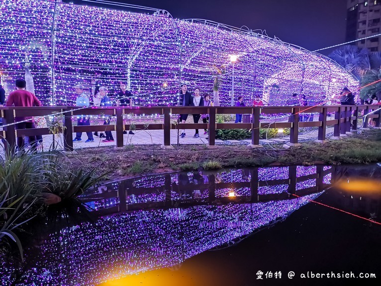 桃園朝陽公園．水中耶誕樹（超浪漫的夜遊朝陽水漾聖誕） @愛伯特