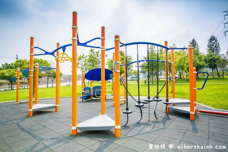 大溪河濱公園．桃園親子景點（腹地廣大的綠地公園以及共融式遊具兒童遊樂場） @愛伯特