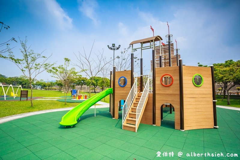 大溪河濱公園．桃園親子景點（腹地廣大的綠地公園以及共融式遊具兒童遊樂場） @愛伯特