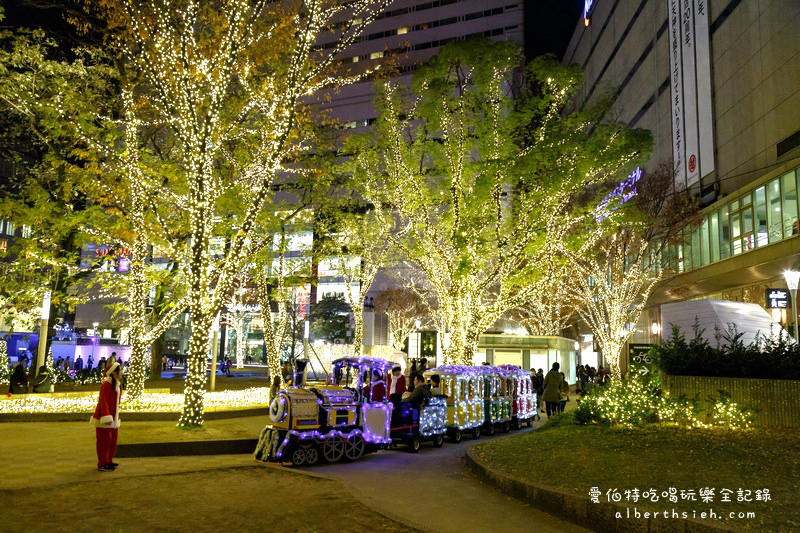 九州聖誕．警固公園（西鐵天神駅前的聖誕燈飾以及溜冰場和小火車） @愛伯特