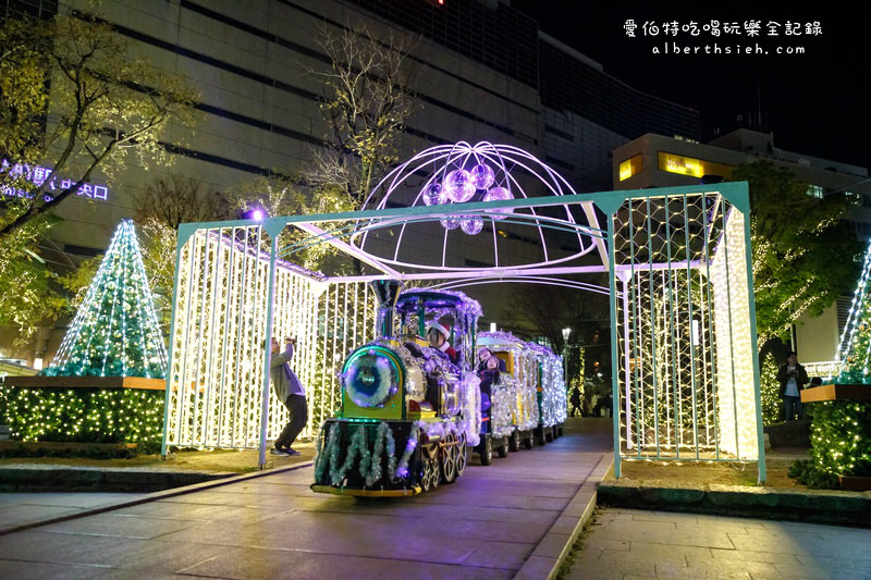 九州聖誕．警固公園（西鐵天神駅前的聖誕燈飾以及溜冰場和小火車） @愛伯特