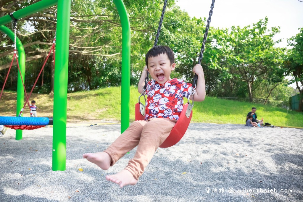 桃園親子景點．大溪埔頂公園共融遊戲場（滾輪溜滑梯/高空滑索/旋轉盤/鳥巢式鞦韆） @愛伯特