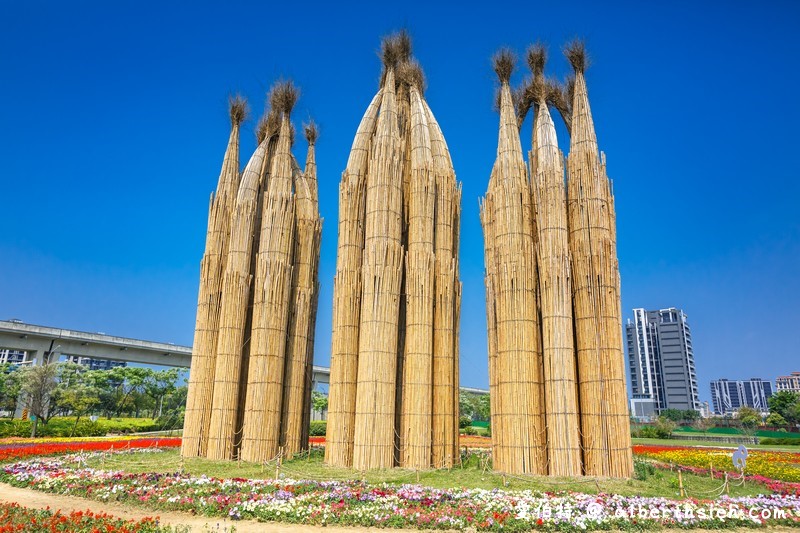 青埔公十三公園．桃園中壢景點（渴望、湧泉大型藝術品搭配花海超美） @愛伯特