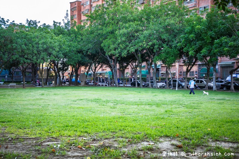 桃園親子景點．溫州公園（劍龍磨石子溜滑梯滑道有寬有窄有彎曲） @愛伯特