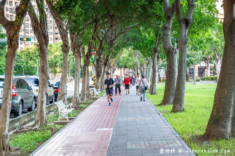 桃園親子景點．溫州公園（劍龍磨石子溜滑梯滑道有寬有窄有彎曲） @愛伯特