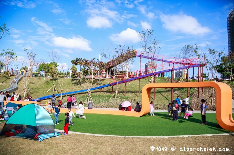 風禾公園溜滑梯．桃園免費親子景點（50公尺滾輪/六座磨石子溜滑梯/沙坑/週邊美食） @愛伯特